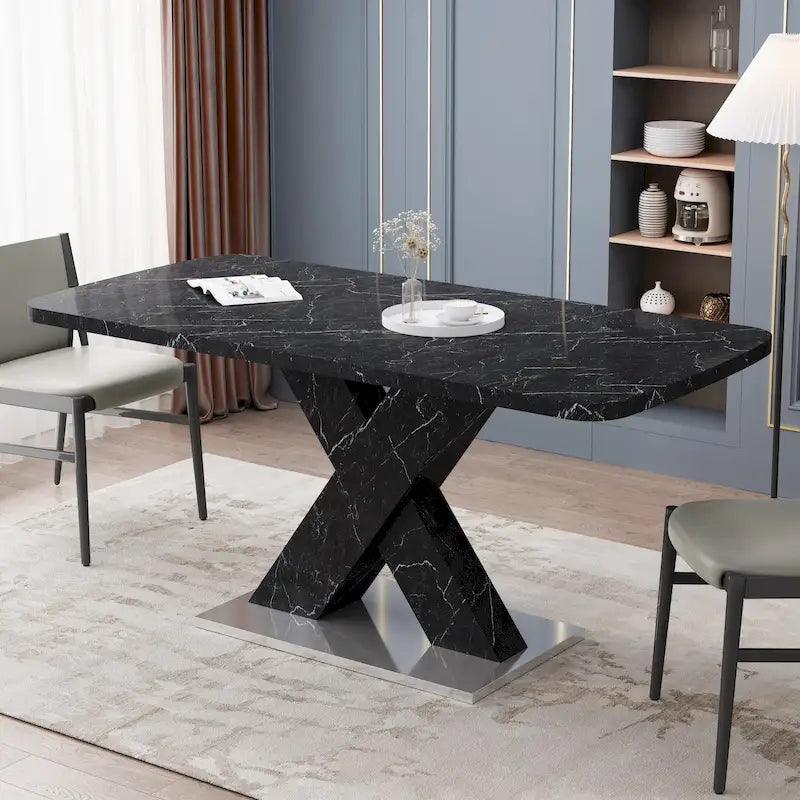 Tavolo da pranzo quadrato allungabile con gambe a X