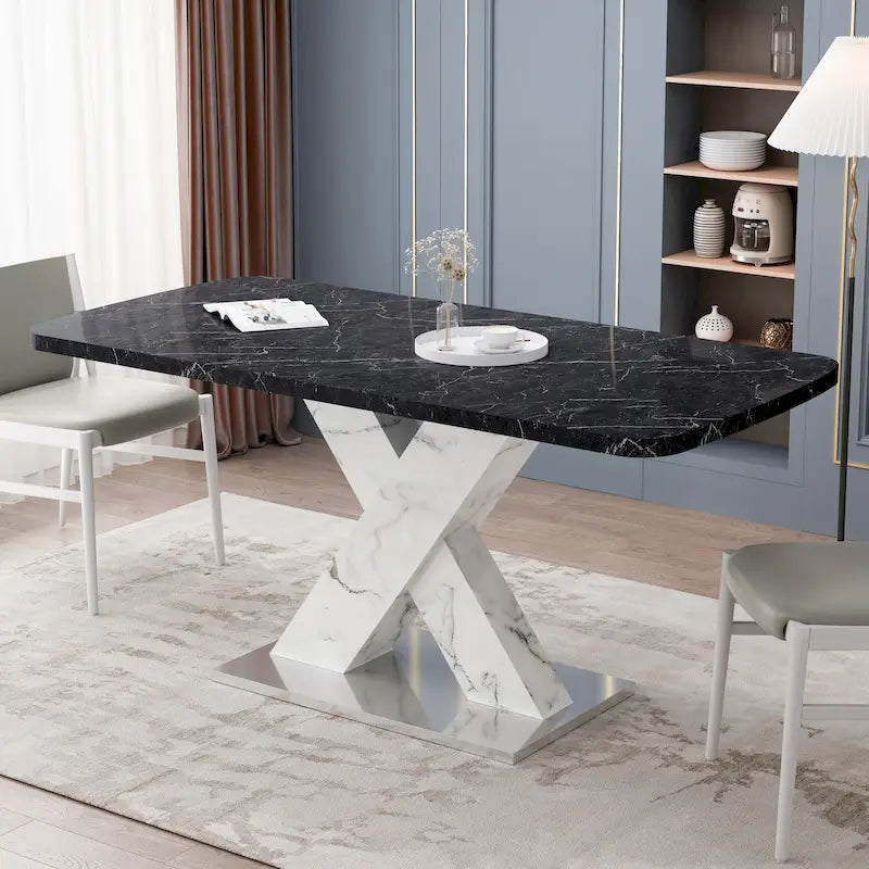 Tavolo da pranzo quadrato allungabile con gambe a X