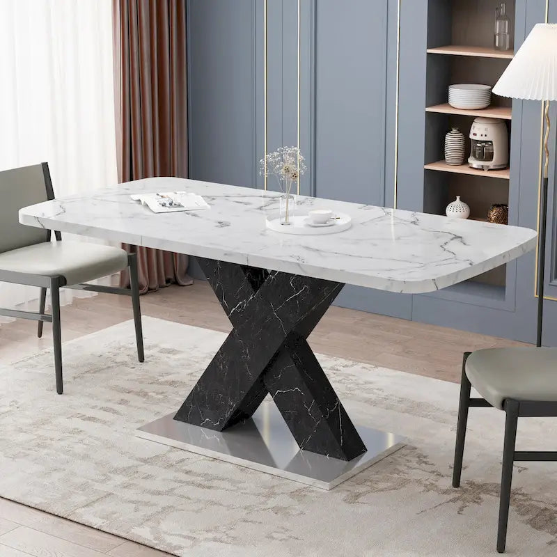 Tavolo da pranzo quadrato allungabile con gambe a X