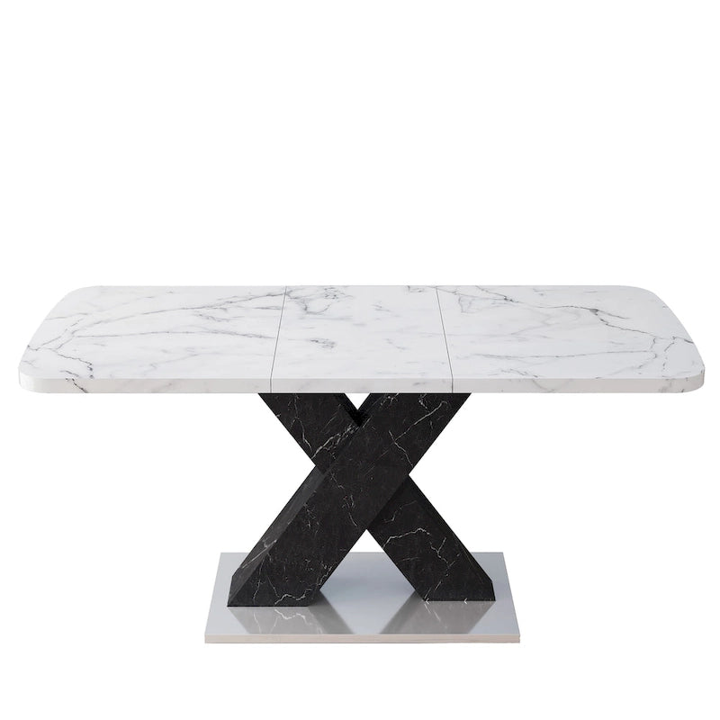 Tavolo da pranzo quadrato allungabile con gambe a X