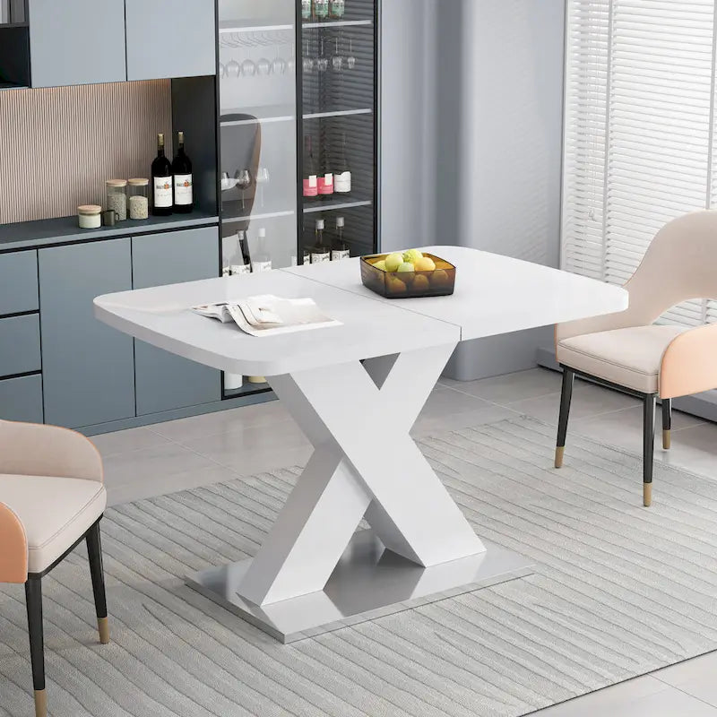 Tavolo da pranzo quadrato allungabile con gambe a X