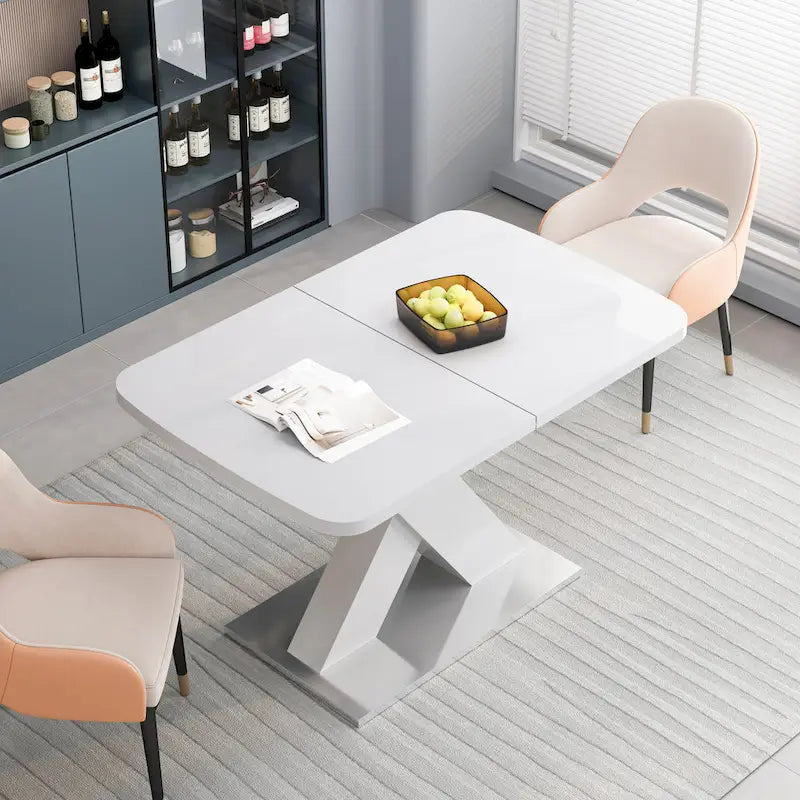 Tavolo da pranzo quadrato allungabile con gambe a X