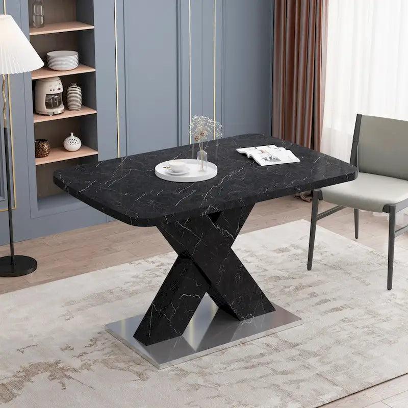 Tavolo da pranzo quadrato allungabile con gambe a X