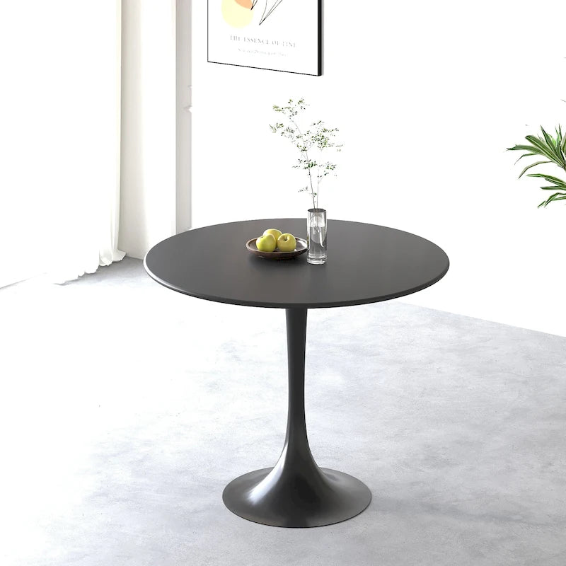 Tavolo da pranzo rotondo da 31,5" con piano in MDF e base a piedistallo