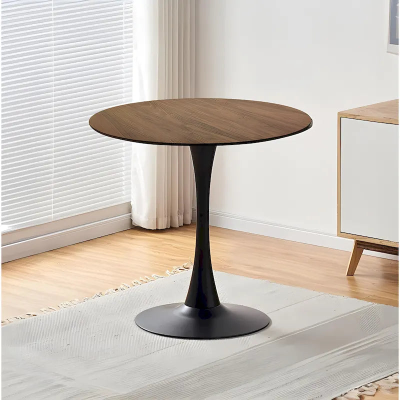 Tavolo da pranzo rotondo da 31,5" con piano in MDF e base a piedistallo