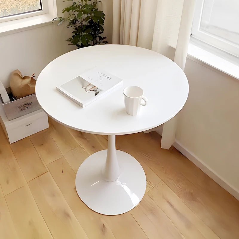 Tavolo da pranzo rotondo da 31,5" con piano in MDF e base a piedistallo