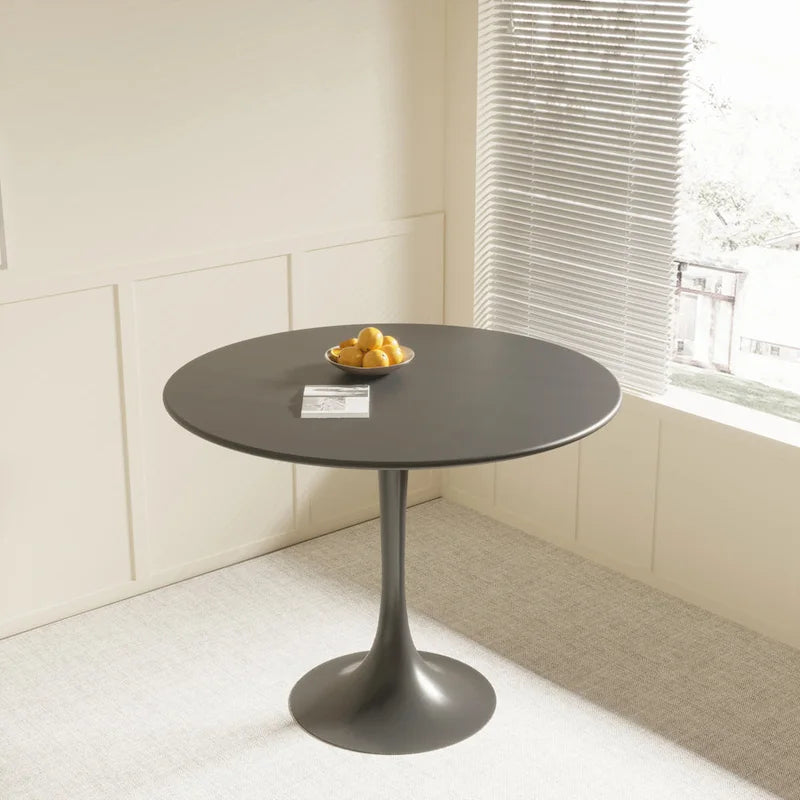 Tavolo da pranzo rotondo da 31,5" con piano in MDF e base a piedistallo