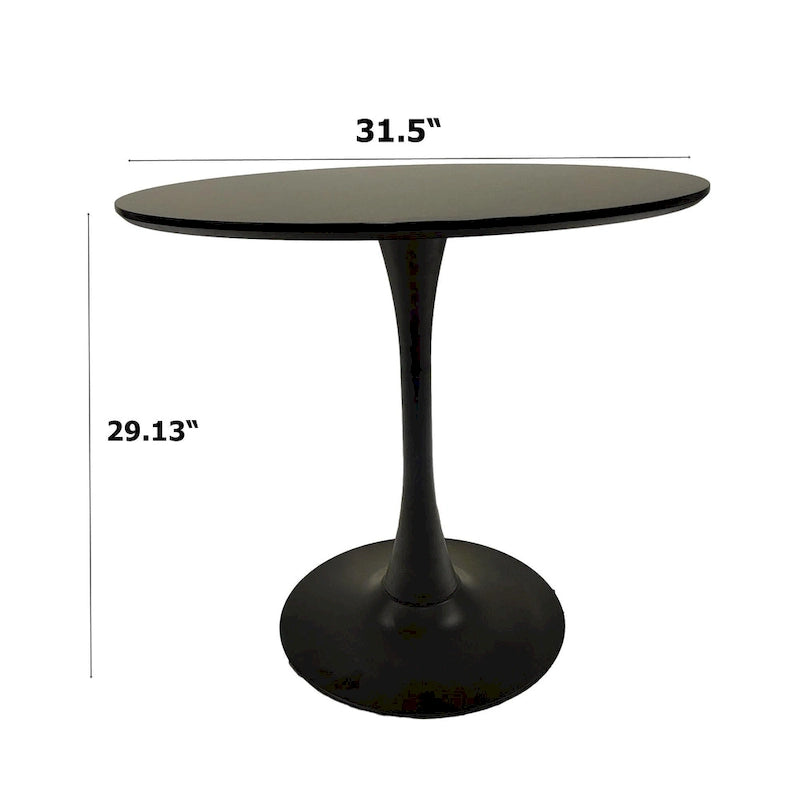 Tavolo da pranzo rotondo da 31,5" con piano in MDF e base a piedistallo