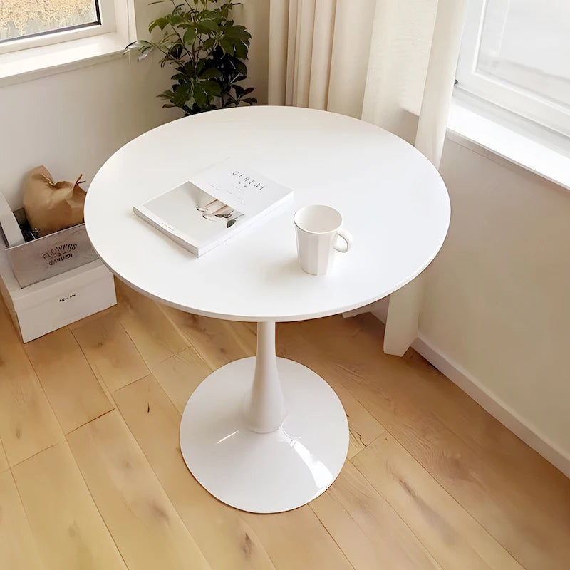Tavolo da pranzo rotondo da 31,5" con piano in MDF e base a piedistallo