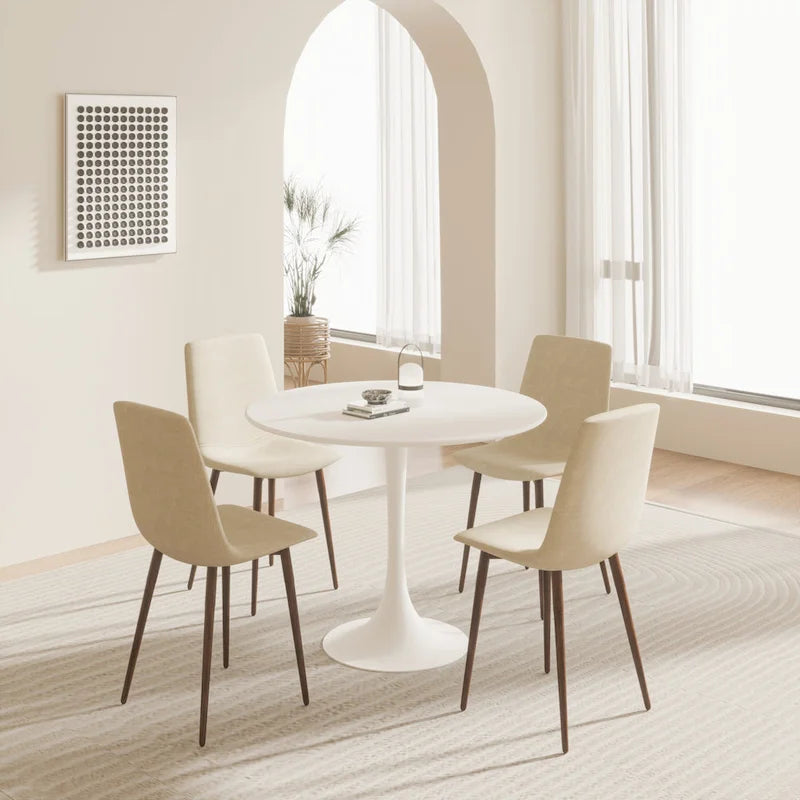 Tavolo da pranzo rotondo da 31,5" con piano in MDF e base a piedistallo