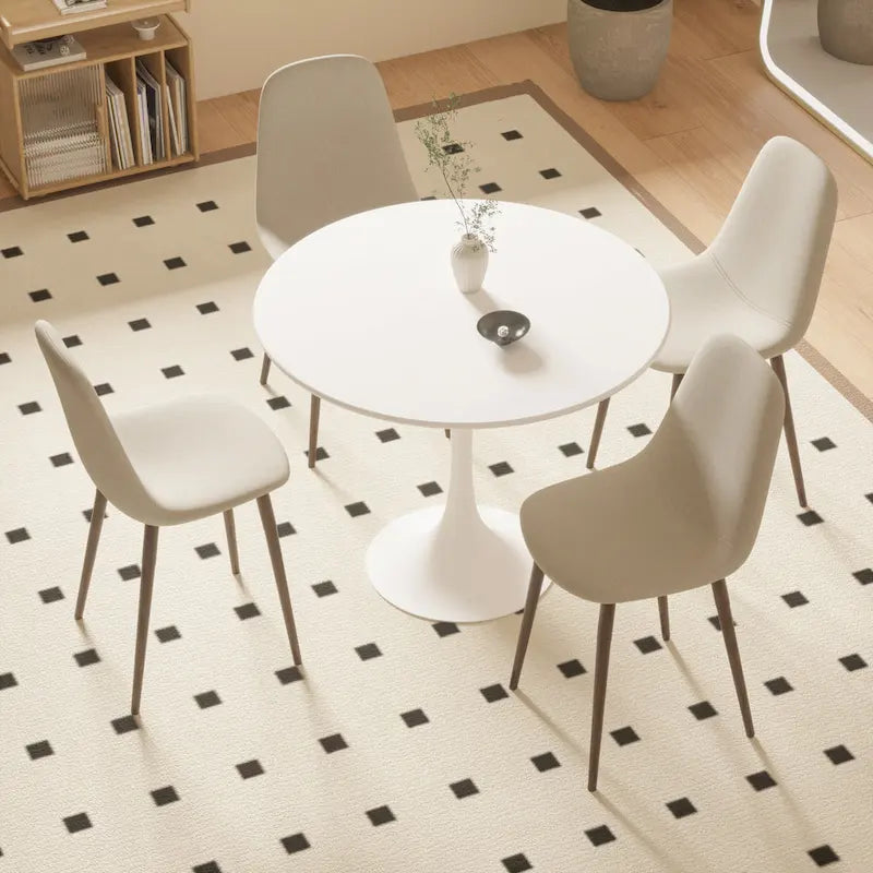 Tavolo da pranzo rotondo da 31,5" con piano in MDF e base a piedistallo