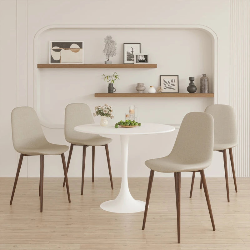Tavolo da pranzo rotondo da 31,5" con piano in MDF e base a piedistallo