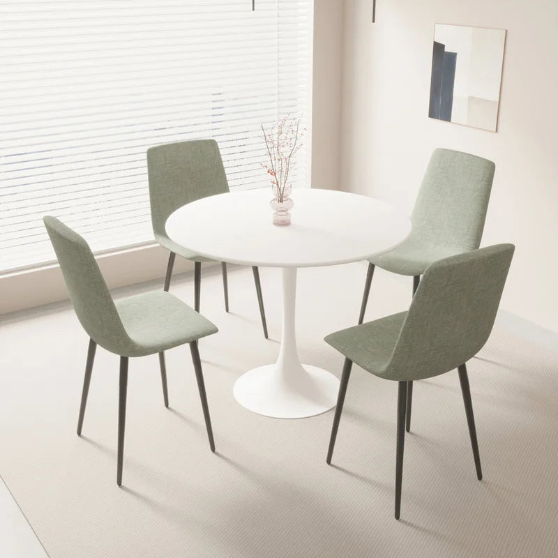 Tavolo da pranzo rotondo da 31,5" con piano in MDF e base a piedistallo