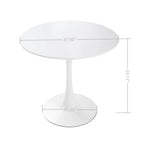 Tavolo da pranzo rotondo da 31,5" con piano in MDF e base a piedistallo