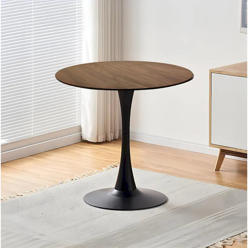Tavolo da pranzo rotondo da 31,5" con piano in MDF e base a piedistallo