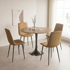 Tavolo da pranzo rotondo da 31,5" con piano in MDF e base a piedistallo
