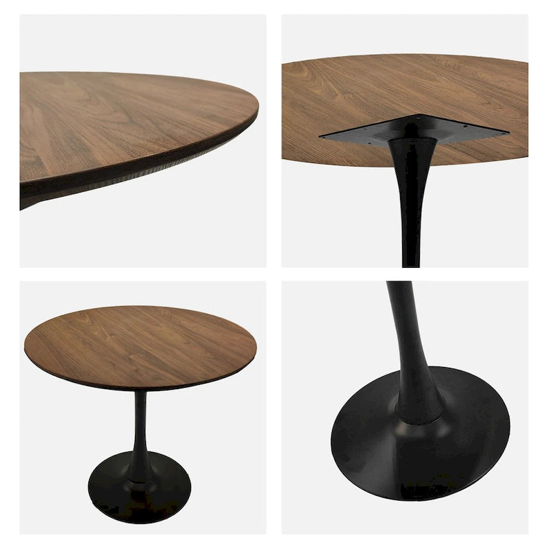 Tavolo da pranzo rotondo da 31,5" con piano in MDF e base a piedistallo