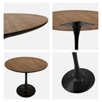 Tavolo da pranzo rotondo da 31,5" con piano in MDF e base a piedistallo