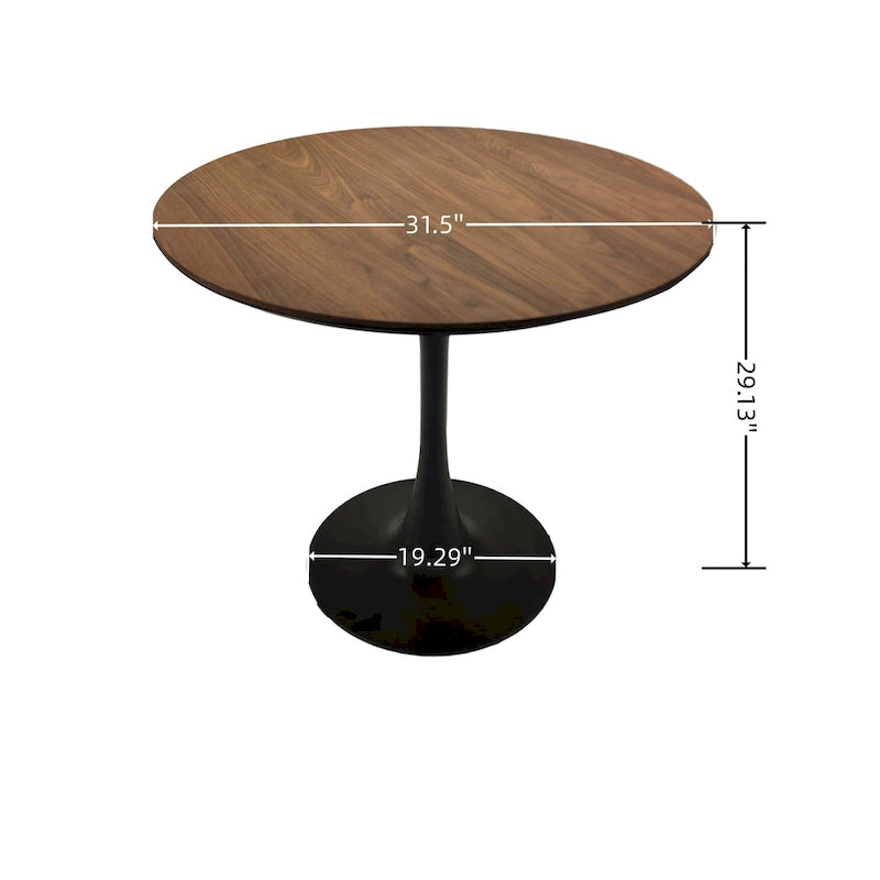 Tavolo da pranzo rotondo da 31,5" con piano in MDF e base a piedistallo