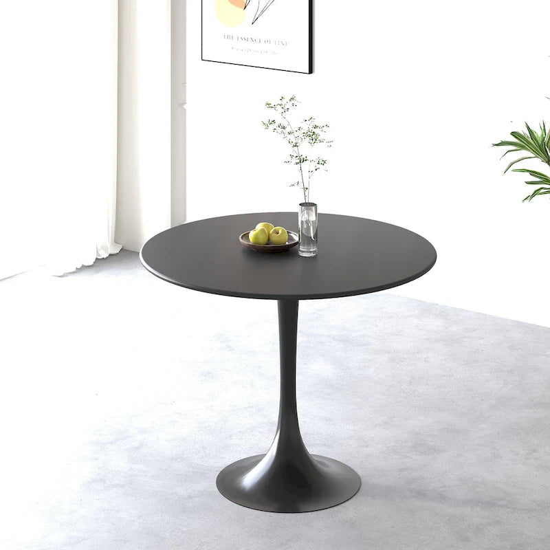 Tavolo da pranzo rotondo da 31,5" con piano in MDF e base a piedistallo