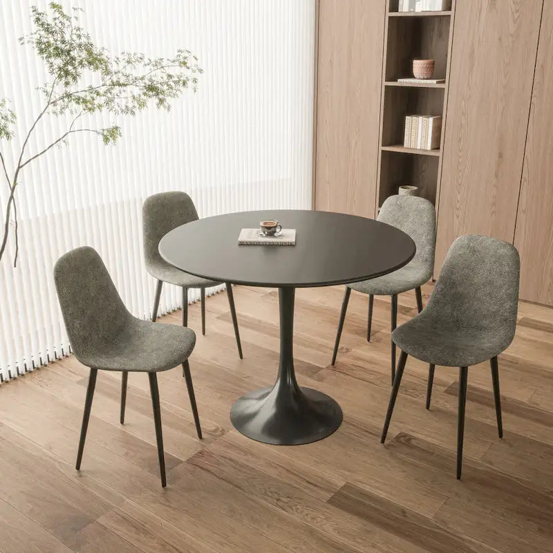 Tavolo da pranzo rotondo da 31,5" con piano in MDF e base a piedistallo
