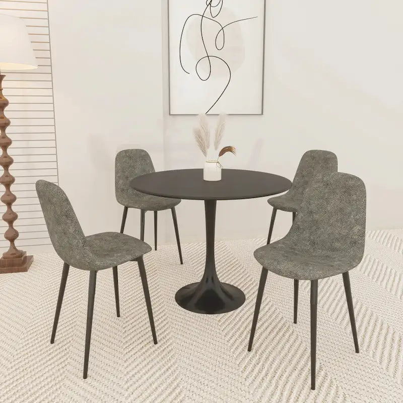 Tavolo da pranzo rotondo da 31,5" con piano in MDF e base a piedistallo