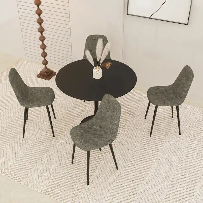 Tavolo da pranzo rotondo da 31,5" con piano in MDF e base a piedistallo