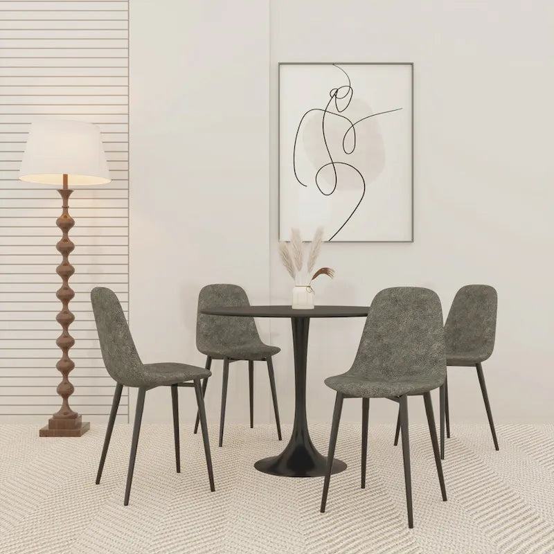 Tavolo da pranzo rotondo da 31,5" con piano in MDF e base a piedistallo