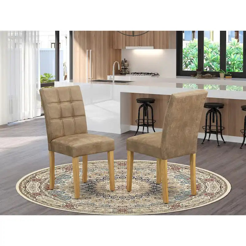 Sedie da pranzo Parson, set da 2 – Imbottite con bottoni, disponibili in diversi colori