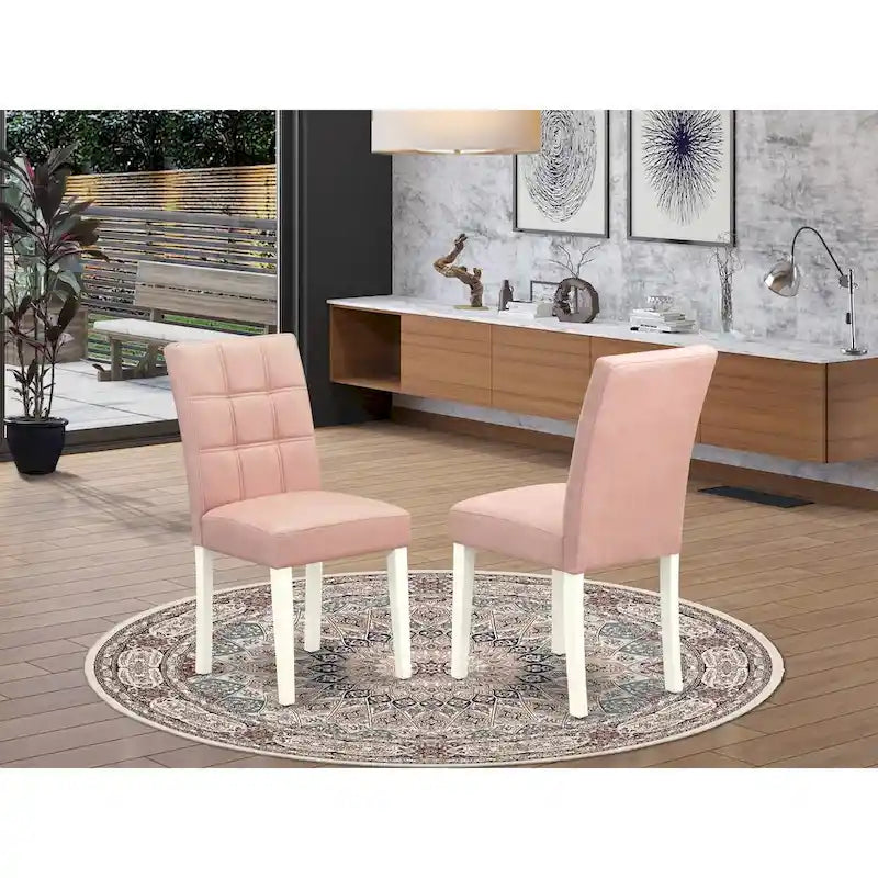 Sedie da pranzo Parson, set da 2 – Imbottite con bottoni, disponibili in diversi colori
