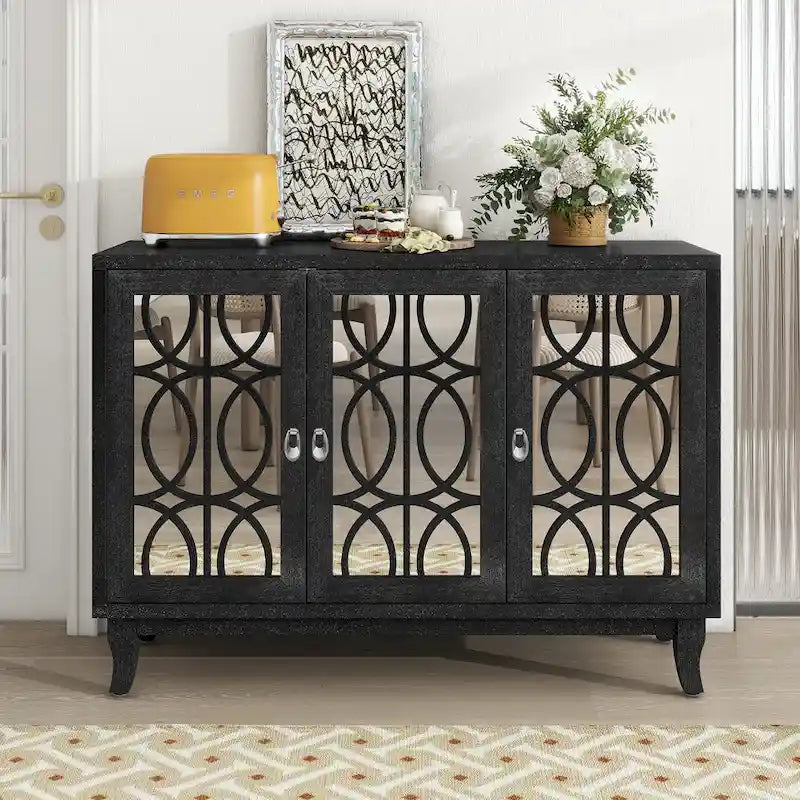 Credenza a buffet a specchio a 3 ante