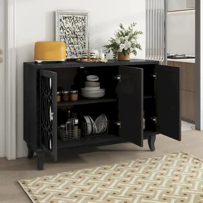 Credenza a buffet a specchio a 3 ante