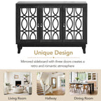 Credenza a buffet a specchio a 3 ante