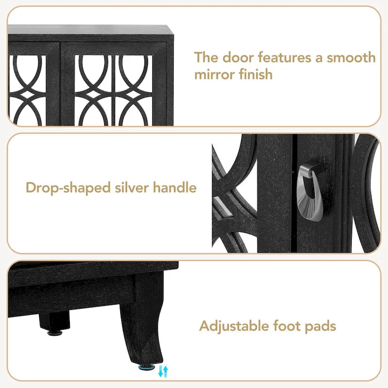 Credenza a buffet a specchio a 3 ante