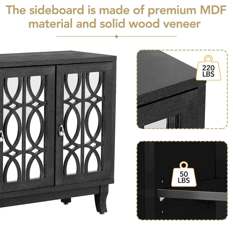 Credenza a buffet a specchio a 3 ante