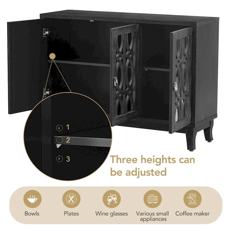 Credenza a buffet a specchio a 3 ante