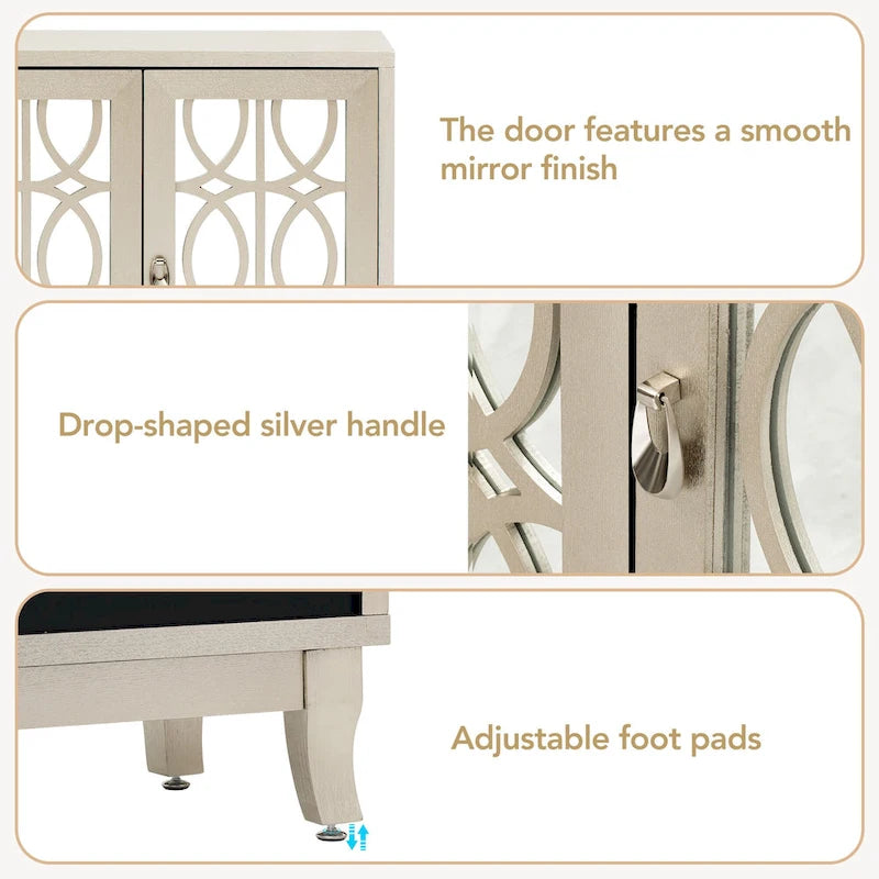 Credenza a buffet a specchio a 3 ante