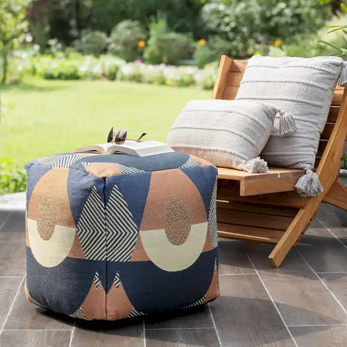 Pouf poggiapiedi quadrato da interni/esterni 18 x 18 x 18