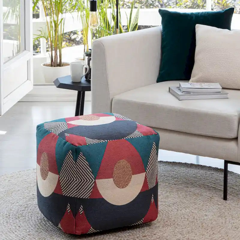 Pouf poggiapiedi quadrato da interni/esterni 18 x 18 x 18