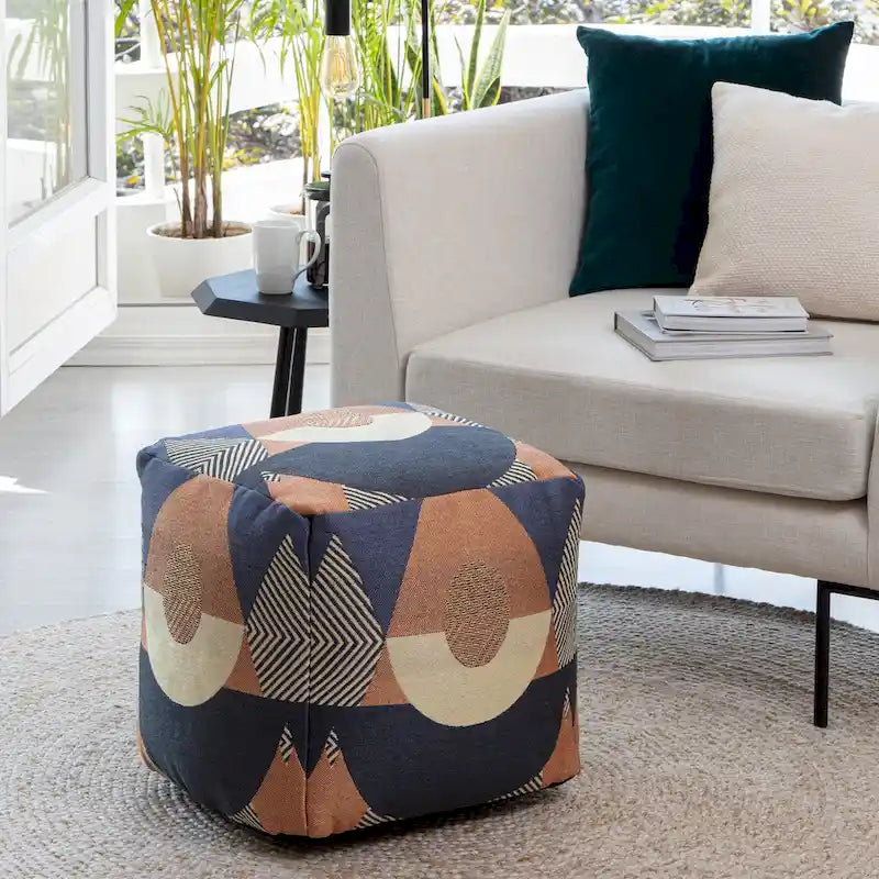 Pouf poggiapiedi quadrato da interni/esterni 18 x 18 x 18