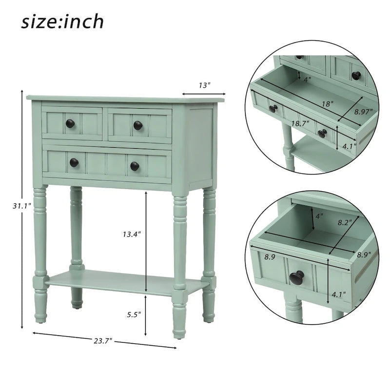 Console con 3 cassetti e ripiano inferiore
