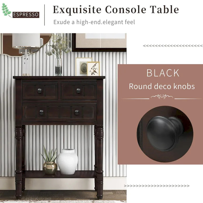 Console con 3 cassetti e ripiano inferiore