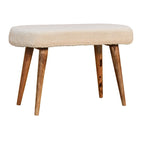 Panca imbottita con gambe in legno