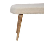 Panca imbottita con gambe in legno