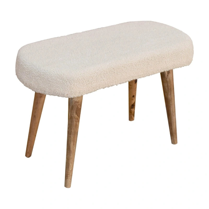Panca imbottita con gambe in legno