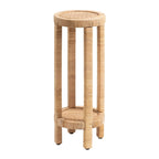 Tavolino portabevande in rattan - 9x9x22