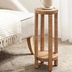 Tavolino portabevande in rattan - 9x9x22