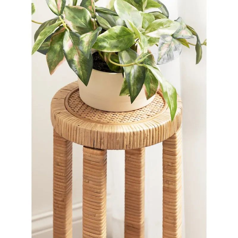 Tavolino portabevande in rattan - 9x9x22