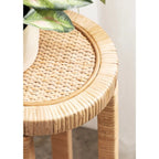 Tavolino portabevande in rattan - 9x9x22
