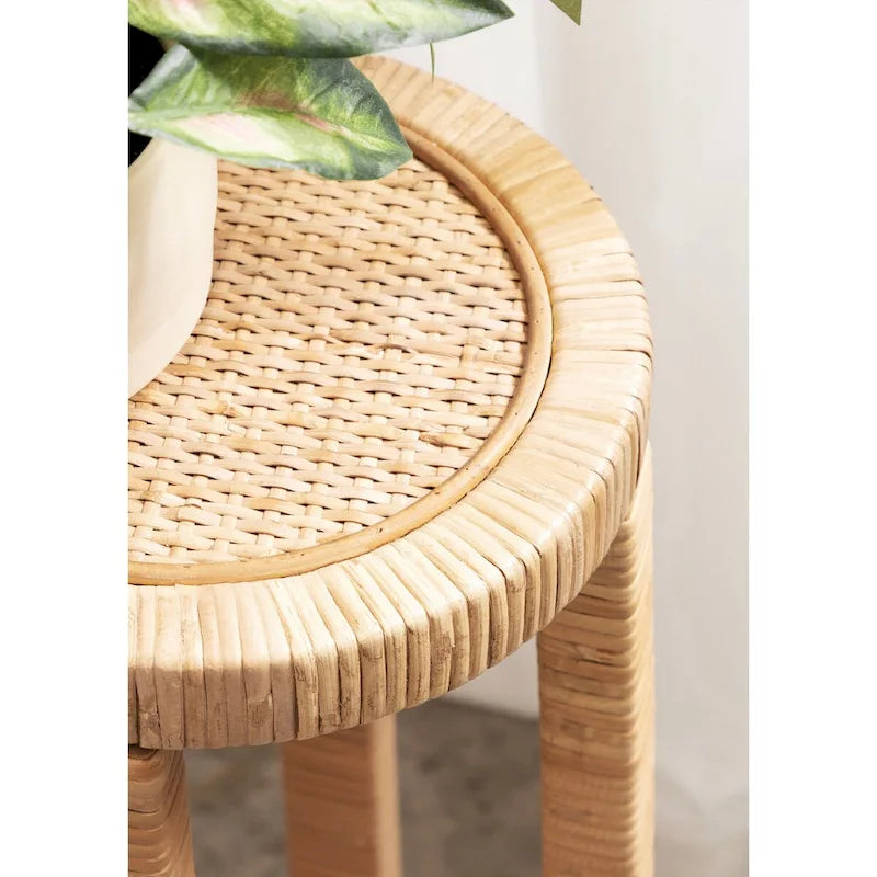 Tavolino portabevande in rattan - 9x9x22